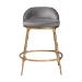 Baxton Studio Aarush Counter Stool - Modern Rustic Seating with Hand-Forged Metal Frame and Low Back for Kitchen Island or Lounge - BSOFUR6902-Hammered Metal-CS