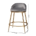 Baxton Studio Aarush Counter Stool - Modern Rustic Seating with Hand-Forged Metal Frame and Low Back for Kitchen Island or Lounge - BSOFUR6902-Hammered Metal-CS