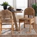 bali & pari Cavo Handwoven Seagrass Dining Chair - Natural Fiber Wicker Side Chair with Mahogany Wood Frame, for Dining Room, Kitchen, or Accent Seating - BSOCavo-Honey/Natural Banana-Wooden-DC