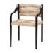 bali & pari Onda Handwoven Seagrass Dining Chair - Natural Fiber Wicker Armchair with Mahogany Wood Frame for Dining Room or Living Space