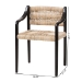 bali & pari Onda Handwoven Seagrass Dining Chair - Natural Fiber Wicker Armchair with Mahogany Wood Frame for Dining Room or Living Space - BSOOnda-Black/Natural Abaca-Wooden-DC