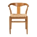 bali & pari Fika Dining Chair with Woven Seagrass Seat - Handwoven Wicker Armchair with Wishbone Backrest, Boho Coastal Seating - BSOFika-Natural Wood/Abaca White Weaving-DC