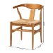 bali & pari Fika Dining Chair with Woven Seagrass Seat - Handwoven Wicker Armchair with Wishbone Backrest, Boho Coastal Seating - BSOFika-Natural Wood/Abaca White Weaving-DC