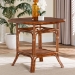 bali & pari Jayanti Marbled Tortoise Natural Rattan Dining Table - Handwoven Wicker Bistro Table with Open Shelf - BSOWS211-Tortoise-Rattan-DT