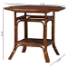 bali & pari Jayanti Marbled Tortoise Natural Rattan Dining Table - Handwoven Wicker Bistro Table with Open Shelf - BSOWS211-Tortoise-Rattan-DT