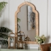 bali & pari Plautilla Natural Rattan Arched Wall Mirror - Decorative Hand Wrapped Wicker Accent Mirror for Entryway, Bedroom, or Living Room - BSOWS227-Natural-Rattan/Wooden-Mirror-Boxed
