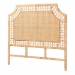 bali & pari Hekima Natural Rattan Standalone Headboard - Coastal Boho Style Handwoven Wicker Bed Backdrop, Queen