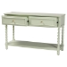 bali & pari Karnia Console Table with Spindle Legs - 2-Drawer Accent Table with Turned Detailing and Open Shelf Storage for Living Room, Hallway, or Bedroom - BSOKarnia-Green-Wooden-Console Table