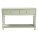 bali & pari Karnia Console Table with Spindle Legs - 2-Drawer Accent Table with Turned Detailing and Open Shelf Storage for Living Room, Hallway, or Bedroom - BSOKarnia-Green-Wooden-Console Table