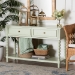 bali & pari Karnia Console Table with Spindle Legs - 2-Drawer Accent Table with Turned Detailing and Open Shelf Storage for Living Room, Hallway, or Bedroom - BSOKarnia-Green-Wooden-Console Table