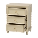 bali & pari Kyla Nightstand with Spindle Legs - 3-Drawer Bedside Table with Turned Detailing and Inset Paneling - BSOKyla-Beige-Wooden-NS