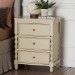 bali & pari Kyla Nightstand with Spindle Legs - 3-Drawer Bedside Table with Turned Detailing and Inset Paneling - BSOKyla-Beige-Wooden-NS