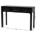 bali & pari Leah Console Table - 3-Drawer Accent Table with Fluted Wood Detailing for Living Room, Hallway, or Entryway - BSOLeah-Black-Wooden-3DRW-Console Table