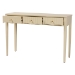 bali & pari Leeba Console Table - 3-Drawer Accent Table with Fluted Wood and Scalloped Framing for Living Room, Hallway, or Entryway - BSOLeeba-Beige-Wooden-3DRW-Console Table