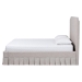 Baxton Studio Ronelyn Platform Bed with Pleated Skirt - Fabric Upholstered Bed Frame with Panel Headboard, King - BSOBBT61383-Beige-H1217-3-King