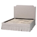 Baxton Studio Ronelyn Platform Bed with Pleated Skirt - Fabric Upholstered Bed Frame with Panel Headboard, King - BSOBBT61383-Beige-H1217-3-King