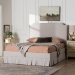 Baxton Studio Ronelyn Platform Bed with Pleated Skirt - Fabric Upholstered Bed Frame with Panel Headboard, King - BSOBBT61383-Beige-H1217-3-King