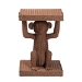 bali & pari Miyoco Monkey End Table - Handwoven Rattan Sculptural Accent Side Table with Platform Base - BSOMonkey-Light Brown/Rattan-ET