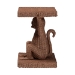 bali & pari Miyoco Monkey End Table - Handwoven Rattan Sculptural Accent Side Table with Platform Base - BSOMonkey-Light Brown/Rattan-ET