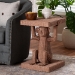 bali & pari Miyoco Monkey End Table - Handwoven Rattan Sculptural Accent Side Table with Platform Base - BSOMonkey-Light Brown/Rattan-ET