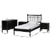 Baxton Studio Callison Spindle 4-Piece Bedroom Set - Farmhouse Platform Bed with Matching Dresser and 2-Drawer Nightstands, Black, Twin - BSOEniola-4PC Bedroom Set-Black-Twin