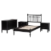 Baxton Studio Callison Spindle 4-Piece Bedroom Set - Farmhouse Platform Bed with Matching Dresser and 2-Drawer Nightstands, Black, Twin - BSOEniola-4PC Bedroom Set-Black-Twin