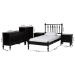 Baxton Studio Callison Spindle 5-Piece Bedroom Set - Farmhouse Platform Bed with Matching Dresser, Chest, and 2-Drawer Nightstands, Black. Twin - BSOEniola-5PC Bedroom Set-Black-Twin