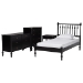 Baxton Studio Denita Spindle 4-Piece Bedroom Set - Farmhouse Platform Bed with Matching Dresser, Chest, and 1-Drawer Nightstand, Black, Twin