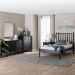 Baxton Studio Denita Spindle 4-Piece Bedroom Set - Farmhouse Platform Bed with Matching Dresser, Chest, and 1-Drawer Nightstand, Black, Twin - BSOAlaba-4PC Bedroom Set-Black-Twin-1NS
