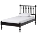 Baxton Studio Denita Spindle 4-Piece Bedroom Set - Farmhouse Platform Bed with Matching Dresser, Chest, and 1-Drawer Nightstand, Black, Twin - BSOAlaba-4PC Bedroom Set-Black-Twin-1NS