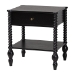 Baxton Studio Denita Spindle 4-Piece Bedroom Set - Farmhouse Platform Bed with Matching Dresser, Chest, and 1-Drawer Nightstand, Black, Twin - BSOAlaba-4PC Bedroom Set-Black-Twin-1NS