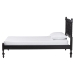 Baxton Studio Callison Spindle Platform Bed - Turned Farmhouse Bed Frame with Spoked Headboard and Sculpted Legs, Black, Twin - BSOMG0259-Black-Twin