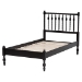 Baxton Studio Callison Spindle Platform Bed - Turned Farmhouse Bed Frame with Spoked Headboard and Sculpted Legs, Black, Twin - BSOMG0259-Black-Twin