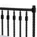 Baxton Studio Callison Spindle Platform Bed - Turned Farmhouse Bed Frame with Spoked Headboard and Sculpted Legs, Black, Twin - BSOMG0259-Black-Twin