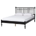 Baxton Studio Callison Spindle Platform Bed - Turned Farmhouse Bed Frame with Spoked Headboard and Sculpted Legs, Black, Full