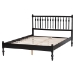 Baxton Studio Callison Spindle Platform Bed - Turned Farmhouse Bed Frame with Spoked Headboard and Sculpted Legs, Black, Full - BSOMG0259-Black-Full