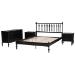 Baxton Studio Callison Spindle 4-Piece Bedroom Set - Farmhouse Platform Bed with Matching Dresser and 2-Drawer Nightstands, Black, Full - BSOEniola-4PC Bedroom Set-Black-Full