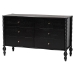 Baxton Studio Callison Spindle 4-Piece Bedroom Set - Farmhouse Platform Bed with Matching Dresser and 2-Drawer Nightstands, Black, Full - BSOEniola-4PC Bedroom Set-Black-Full