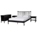 Baxton Studio Denita Spindle 4-Piece Bedroom Set - Farmhouse Platform Bed with Matching Dresser and 1-Drawer Nightstands, Black, Full