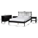 Baxton Studio Denita Spindle 4-Piece Bedroom Set - Farmhouse Platform Bed with Matching Dresser and 1-Drawer Nightstands, Black, Full - BSOAlaba-4PC Bedroom Set-Black-Full-2NS