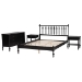 Baxton Studio Denita Spindle 4-Piece Bedroom Set - Farmhouse Platform Bed with Matching Dresser and 1-Drawer Nightstands, Black, Full - BSOAlaba-4PC Bedroom Set-Black-Full-2NS
