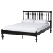 Baxton Studio Denita Spindle 4-Piece Bedroom Set - Farmhouse Platform Bed with Matching Dresser and 1-Drawer Nightstands, Black, Full - BSOAlaba-4PC Bedroom Set-Black-Full-2NS