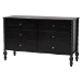 Baxton Studio Denita Spindle 4-Piece Bedroom Set - Farmhouse Platform Bed with Matching Dresser and 1-Drawer Nightstands, Black, Full - BSOAlaba-4PC Bedroom Set-Black-Full-2NS