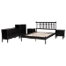 Baxton Studio Callison Spindle 5-Piece Bedroom Set - Farmhouse Platform Bed with Matching Dresser, Chest, and 2-Drawer Nightstands, Black, Full - BSOEniola-5PC Bedroom Set-Black-Full