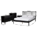 Baxton Studio Denita Spindle 4-Piece Bedroom Set - Farmhouse Platform Bed with Matching Dresser, Chest, and 1-Drawer Nightstand, Black, Queen - BSOAlaba-4PC Bedroom Set-Black-Queen-1NS