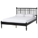 Baxton Studio Denita Spindle 4-Piece Bedroom Set - Farmhouse Platform Bed with Matching Dresser, Chest, and 1-Drawer Nightstand, Black, Queen - BSOAlaba-4PC Bedroom Set-Black-Queen-1NS