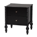 Baxton Studio Denita Spindle 4-Piece Bedroom Set - Farmhouse Platform Bed with Matching Dresser, Chest, and 1-Drawer Nightstand, Black, Queen - BSOAlaba-4PC Bedroom Set-Black-Queen-1NS