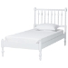 Baxton Studio Callison Spindle Platform Bed - Turned Farmhouse Bed Frame with Spoked Headboard and Sculpted Legs, White, Twin