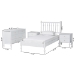 Baxton Studio Callison Spindle 4-Piece Bedroom Set - Farmhouse Platform Bed with Matching Dresser and 2-Drawer Nightstands, White, Twin - BSOEniola-4PC Bedroom Set-White-Twin