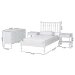 Baxton Studio Denita Spindle 4-Piece Bedroom Set - Farmhouse Platform Bed with Matching Dresser and 1-Drawer Nightstands, White, Twin - BSOAlaba-4PC Bedroom Set-White-Twin-2NS